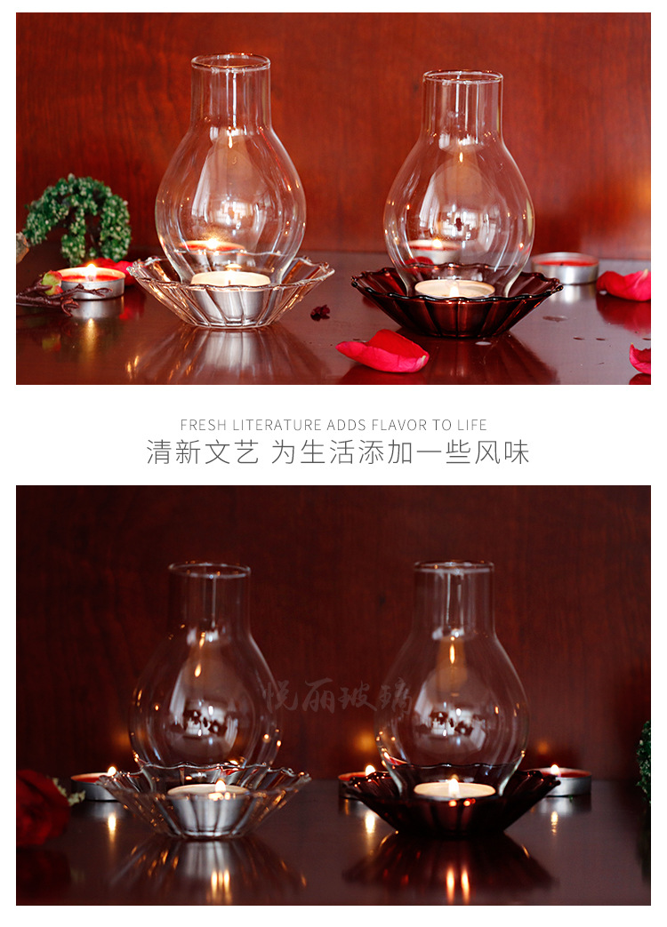 Candleholder Bed Breakfast Home Desktop Decoration Modern Minimalism Retro Style Candle Glass Cover Candleholder Bed Breakfast Home Desktop Decoration Modern Minimalism Retro Style Candle Glass Cover