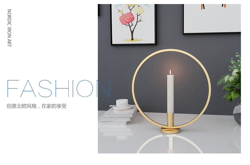 Factory Direct Sales Nordic round Simple Black Candlestick Home Decoration Dining Candleholder