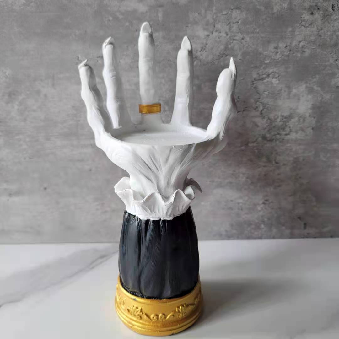 Witch Palm Tray Candlestick Palm Candlestick Halloween Funny Night Light Decorative Candleholder