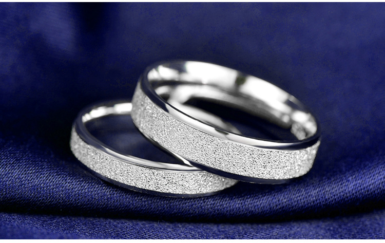 S925 Sterling Silver Frosted Men and Women Couple Couple Rings Little Finger Ring Engagement Ring Silver Accessories S925 Sterling Silver Frosted Men and Women Couple Couple Rings Little Finger Ring Engagement Ring Silver Accessories
