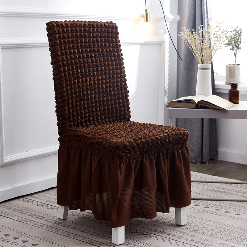 Puffy Skirt Bubble Grid Household One-Piece Elastic Universal Dining Table Seat Cover Chair Cover Chair Cover Simple Modern