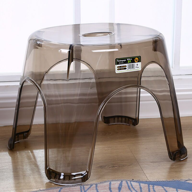 Wholesale Bathroom Stool Guest Resin Hall Plastic Shoe Changing Stool Children Crystal Transparent Ingot Stool Baby Low Stool Chair