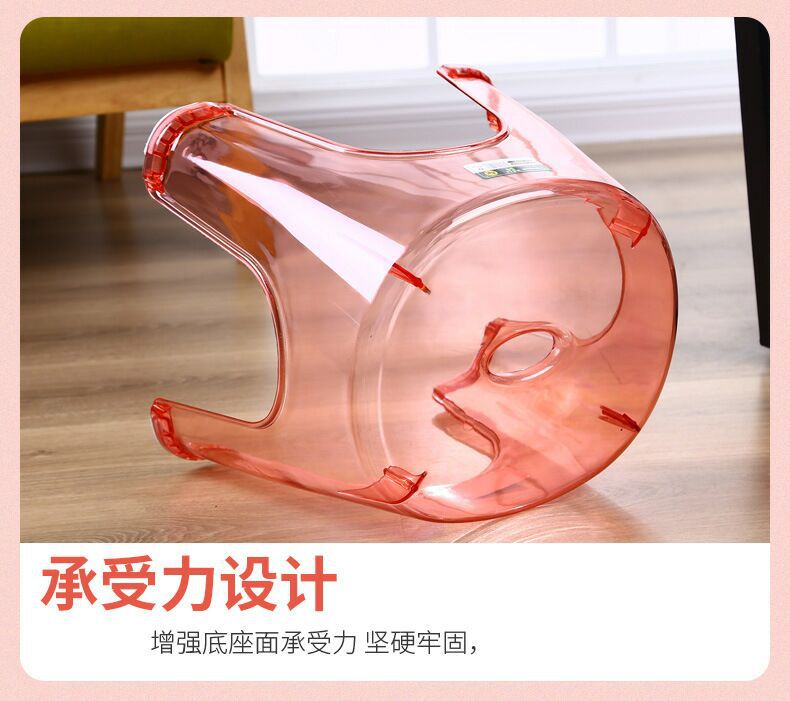Wholesale Bathroom Stool Guest Resin Hall Plastic Shoe Changing Stool Children Crystal Transparent Ingot Stool Baby Low Stool Chair
