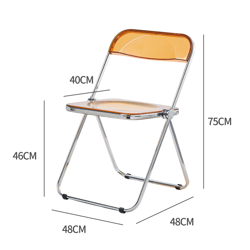 Transparent Folding Chair Clothing Store Photography Nordic Ins Acrylic Plastic Crystal Chair Dining Chair Internet Celebrity Makeup Stool