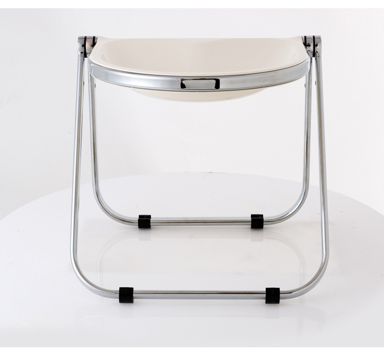 Simple Dining Chair Household Transparent Mid-Ancient Furniture Folding Stool Ins Chair Acrylic Stool Plastic Crystal Chair