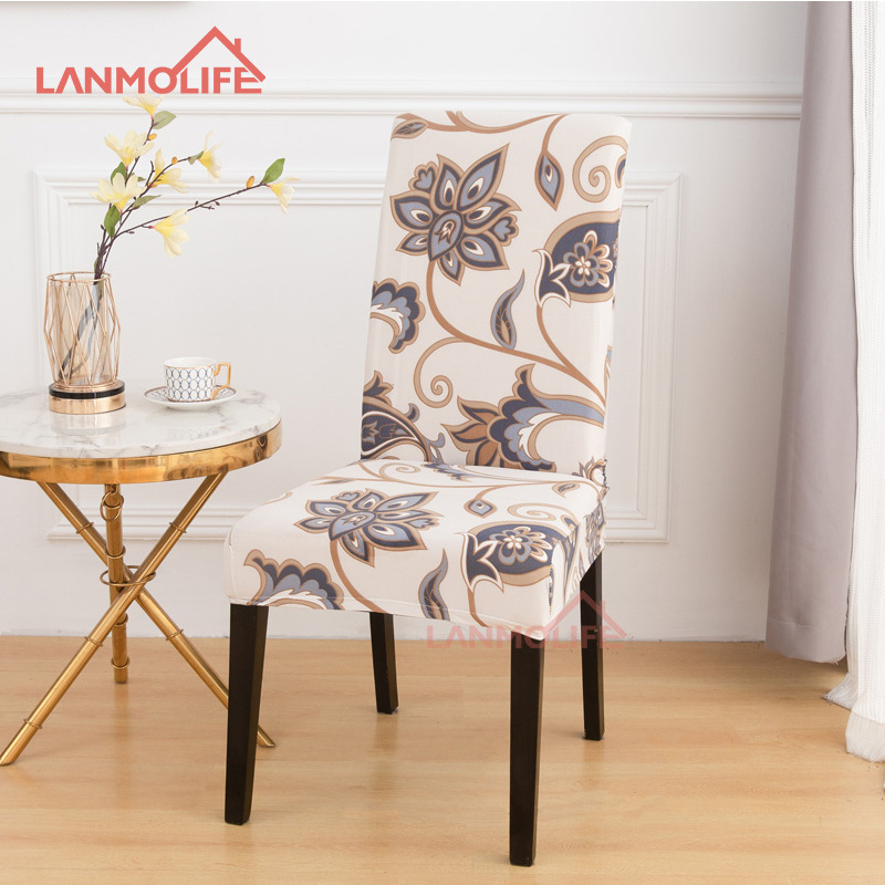 Factory Wholesale Thickened Elastic Chair Cover Hotel Household Euclidean Geometry Printed One-Piece Chair Cover
