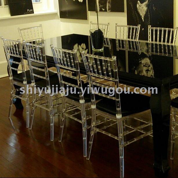 Yiwu transparent bamboo chairs outdoor acrylic wedding chair resin color crystal bamboo chairs