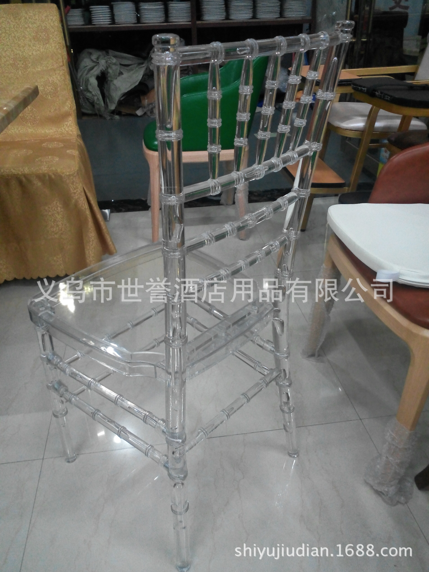 Yiwu transparent bamboo chairs outdoor acrylic wedding chair resin color crystal bamboo chairs
