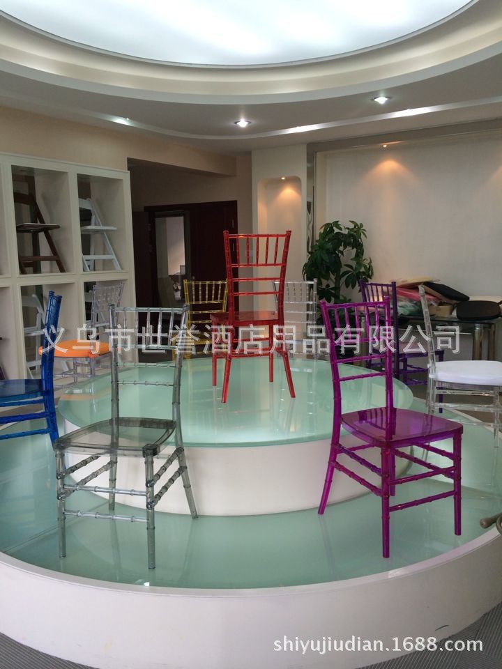 Yiwu transparent bamboo chairs outdoor acrylic wedding chair resin color crystal bamboo chairs