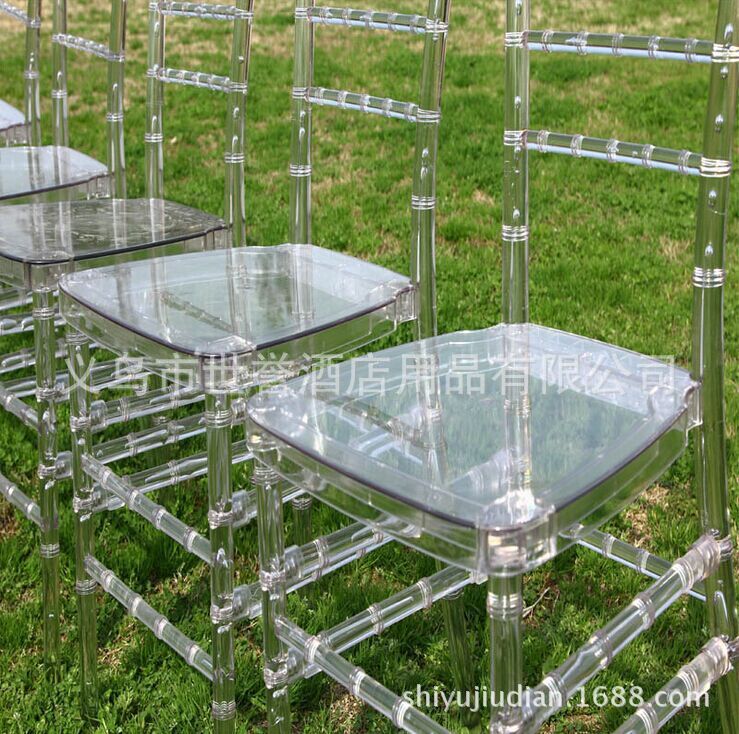 Yiwu transparent bamboo chairs outdoor acrylic wedding chair resin color crystal bamboo chairs