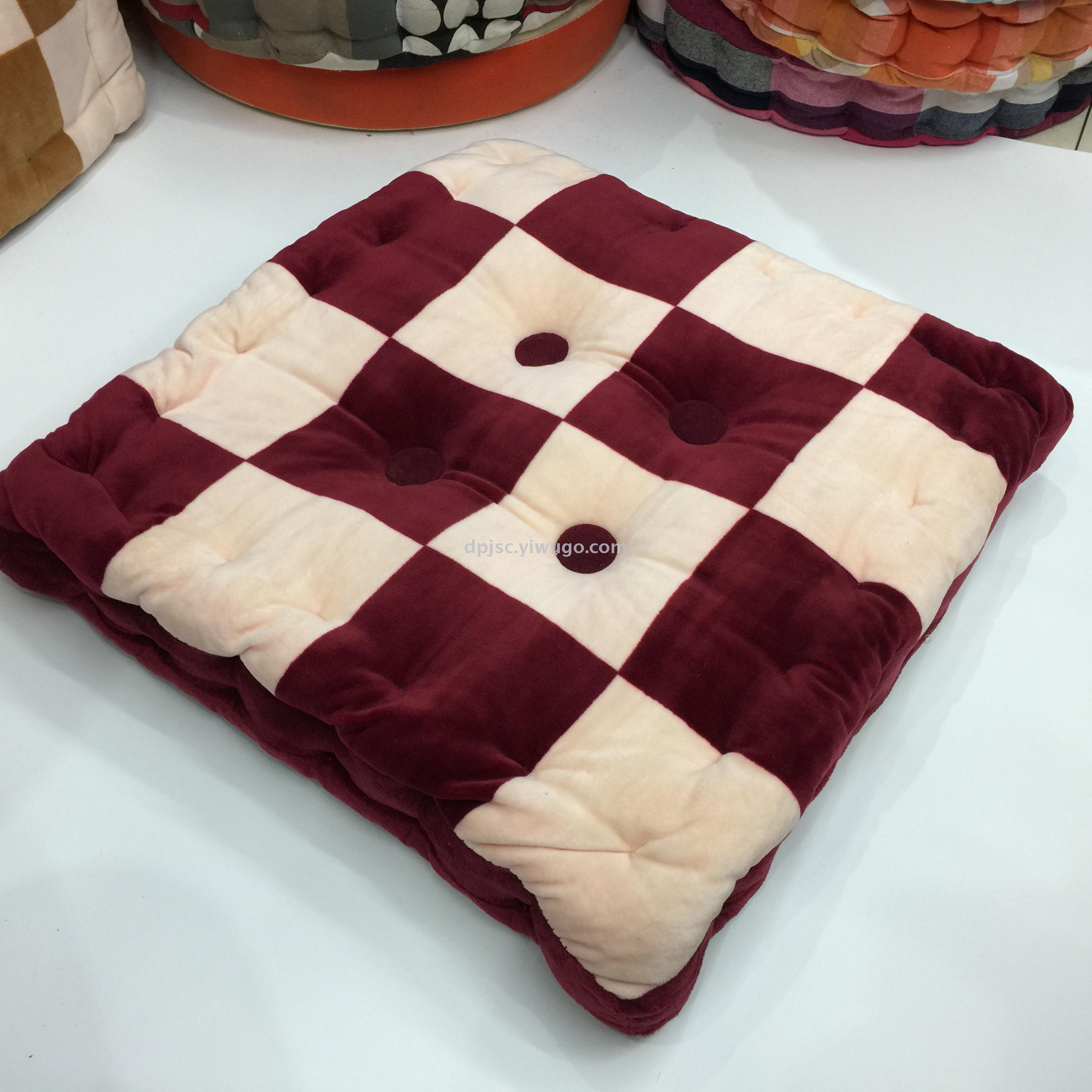 Plaid crystal velvet fat man cushion cushion for leaning on raised cushion, thickened office chair cushion Plaid crystal velvet fat man cushion cushion for leaning on raised cushion, thickened office chair cushion