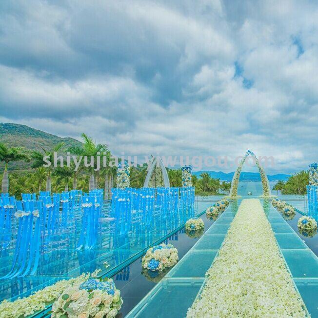 Foreign trade acrylic transparent bamboo chair crystal chair American village hotel outdoor wedding chair