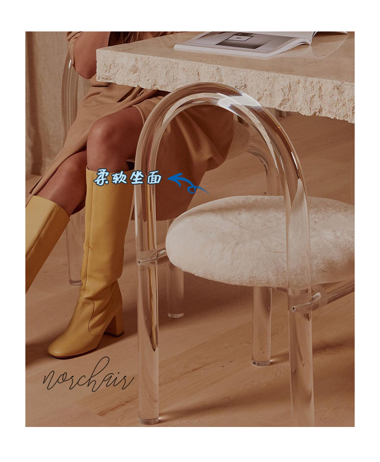 Crystal Chair Household Light Luxury Backrest Chair Designer Transparent Dressing Stool Crystal Chair Crystal Chair Household Light Luxury Backrest Chair Designer Transparent Dressing Stool Crystal Chair