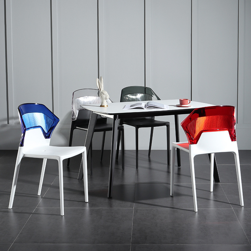 Crystal Chair Home Modern Creative Transparent Crystal Makeup Conference Chair Internet Celebrity Backrest Plastic Stool