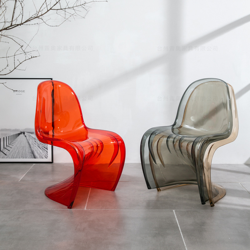 Crystal Chair  Nordic Creative Pan Tong Chair Internet Celebrity Ins Acrylic Ghost Chair Crystal Dining Chair