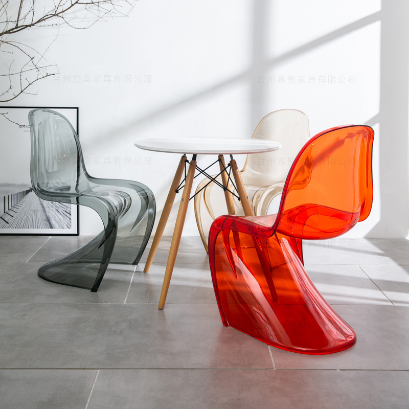 Crystal Chair  Nordic Creative Pan Tong Chair Internet Celebrity Ins Acrylic Ghost Chair Crystal Dining Chair