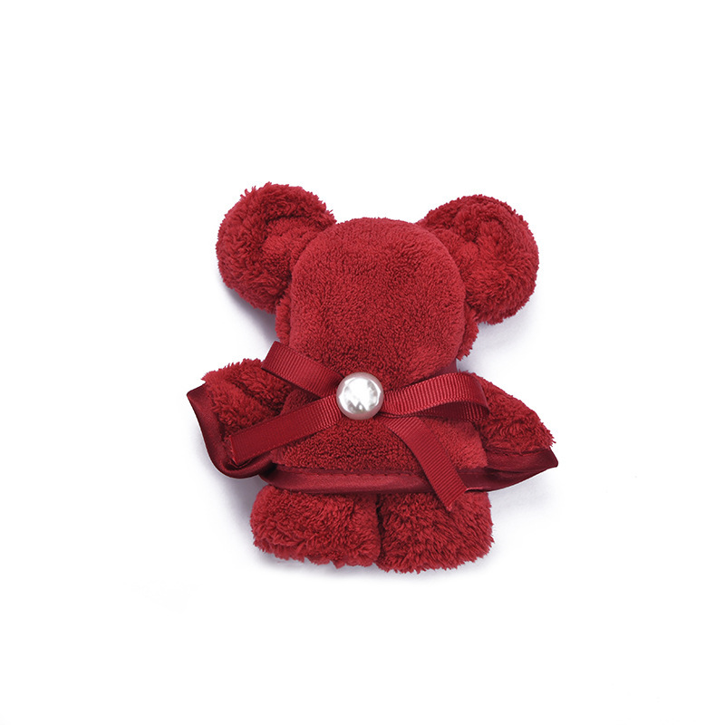 Christmas Bear Towel Snowflake Bell Decoration Festive Towel New Year Wedding Red Veil Gift Coral Velvet Towel