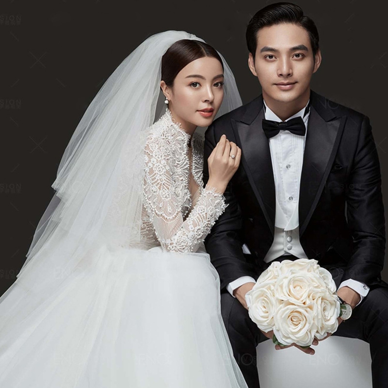 European And American Veil Bride New Wedding Single Layer Lace Veil Korean Style Wedding Veil