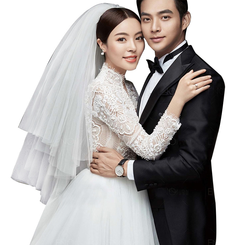 European And American Veil Bride New Wedding Single Layer Lace Veil Korean Style Wedding Veil