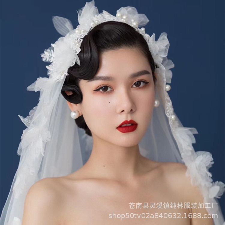 Wedding Veil  Hair Accessories Mori Style Flower Headwear Temperament Wedding Photo Trip Shoot Photo Accessories