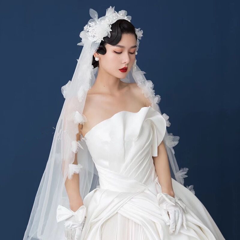 Wedding Veil  Hair Accessories Mori Style Flower Headwear Temperament Wedding Photo Trip Shoot Photo Accessories