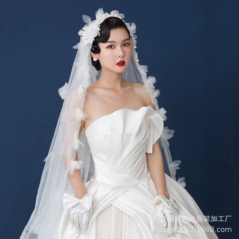 Wedding Veil  Hair Accessories Mori Style Flower Headwear Temperament Wedding Photo Trip Shoot Photo Accessories