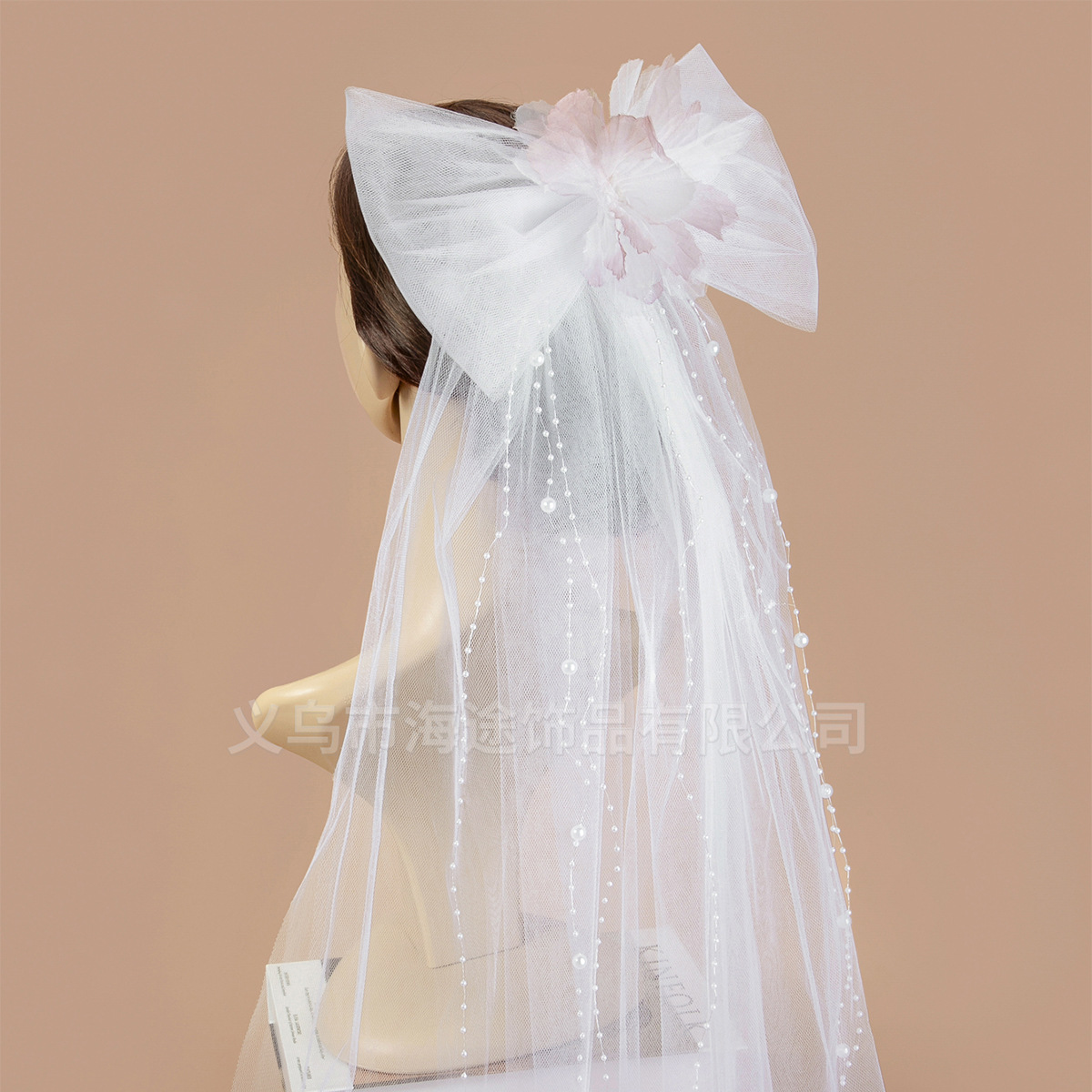 Cross-Border New Arrival Bow Super Fairy Veil Beautiful Bridal Headdress Wedding Dress Photo Photography Photo Props Manufacturer
