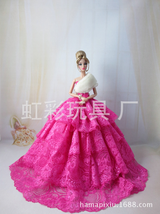 White Trailing Wedding Dress with Veil Dress-up Doll 30cm Wedding Dress 2020 Generation E-Commerce Ping