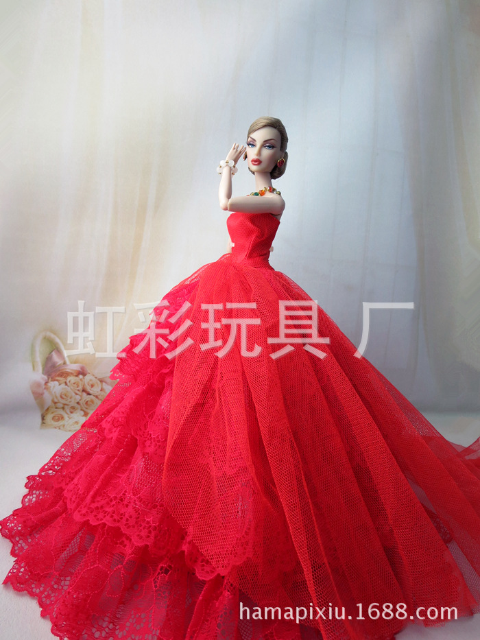 White Trailing Wedding Dress with Veil Dress-up Doll 30cm Wedding Dress 2020 Generation E-Commerce Ping