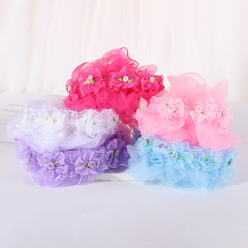 New Crown Veil Children's Travel Ornament Wedding Garland Lace Princess Headwear Garland Luminous Veil