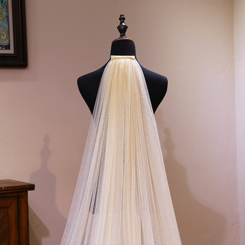 Tiktok Same Veil 2020 New Internet Celebrity Selfie Super Fairy Luxury Veil Bridal Wedding Trailing Shiny Veil