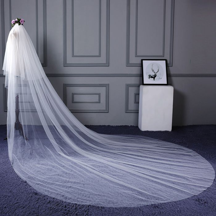New Bridal Wedding Dress Veil 3 M Wide 3 M Long Hard Mesh Super Dishevelling Yarn Veil Foreign Wedding Veil
