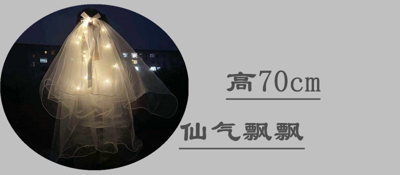 Luminous Internet Celebrity Veil Double-Layer Super Fairy New Bow Pearl Wedding Veil