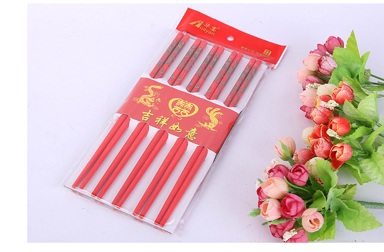 Factory Direct Sales Festive Chopsticks Wedding Celebration Dragon and Phoenix a Pair of Wedding Chopsticks