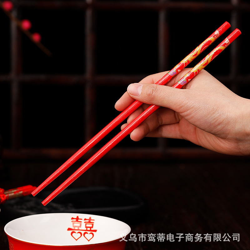 Wedding Chopsticks of Chopsticks Festive Red Chopsticks Wedding Couple Dowry Props Chopsticks Wedding Supplies