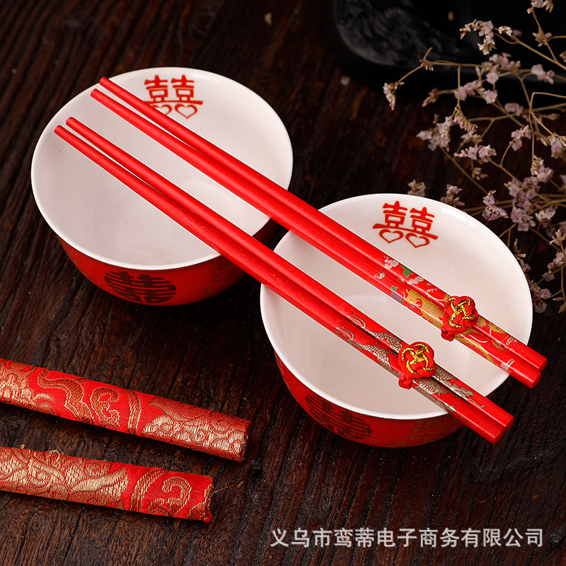 Wedding Chopsticks of Chopsticks Festive Red Chopsticks Wedding Couple Dowry Props Chopsticks Wedding Supplies