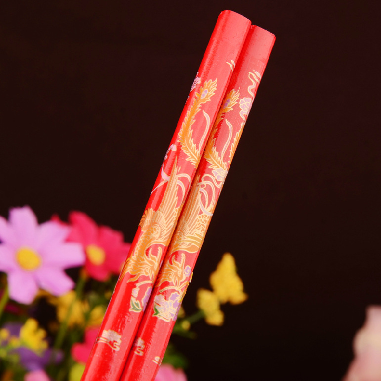 Wedding Chopsticks of Chopsticks Festive Red Chopsticks Wedding Couple Dowry Props Chopsticks Wedding Supplies