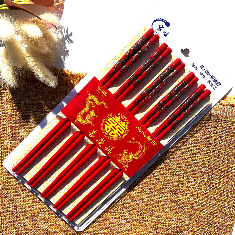 Wedding Chopsticks Red Dragon and Phoenix Set Chopsticks Wedding Wedding Chopsticks