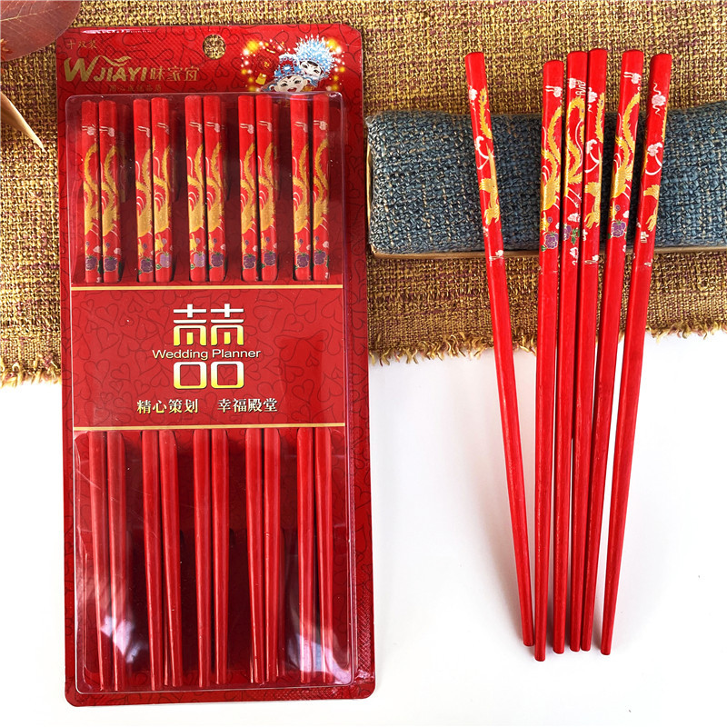 Wedding Chopsticks Red Dragon and Phoenix Set Chopsticks Wedding Wedding Chopsticks