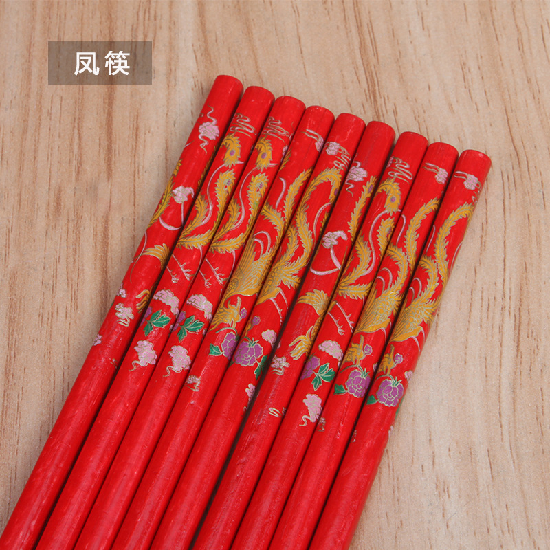 Wedding Chopsticks Phoenix Wedding Celebration Chopsticks Return Ceremony Mongolian Dance Props Red Chopsticks Wholesale