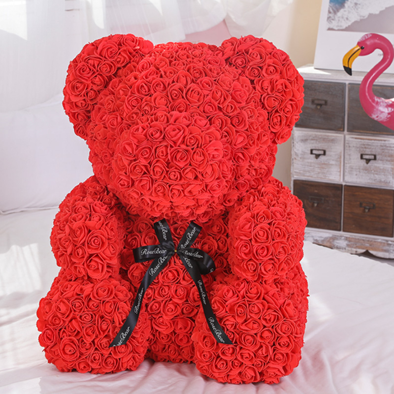Manufacturer wholesale 70cm rose bear large teddy bear valentine&#039;s day hot style love rose bear gift to his girlfriend