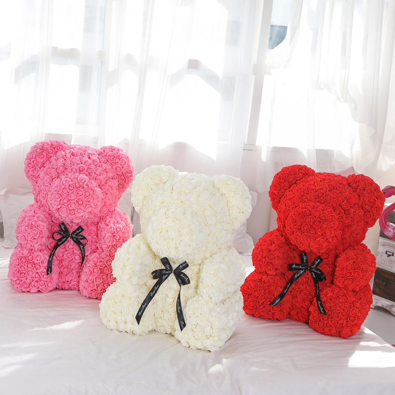 Manufacturer wholesale 70cm rose bear large teddy bear valentine&#039;s day hot style love rose bear gift to his girlfriend