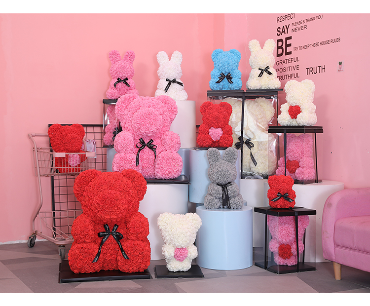 Manufacturer wholesale 70cm rose bear large teddy bear valentine's day hot style love rose bear gift to his girlfriend