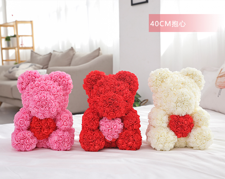 Manufacturer wholesale 70cm rose bear large teddy bear valentine's day hot style love rose bear gift to his girlfriend