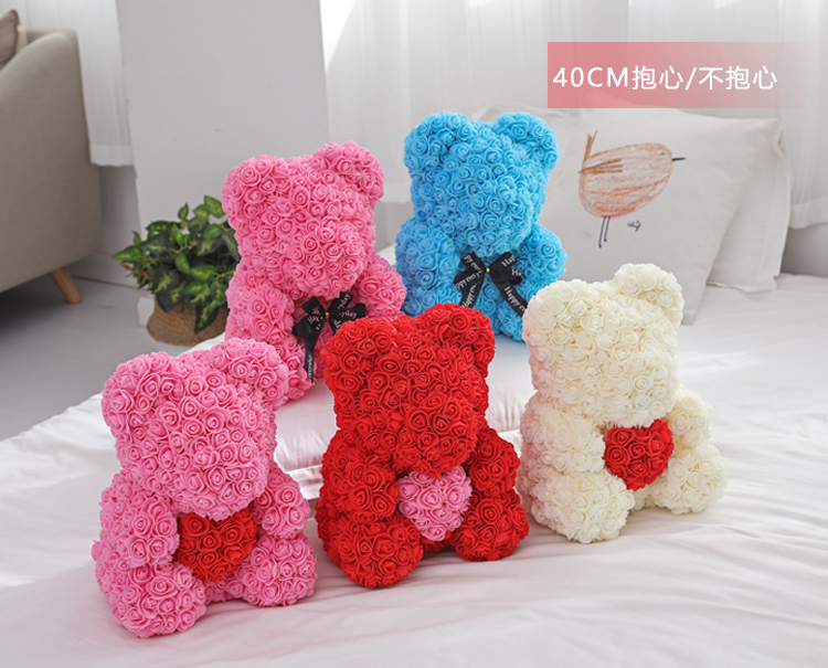 Manufacturer wholesale 70cm rose bear large teddy bear valentine's day hot style love rose bear gift to his girlfriend