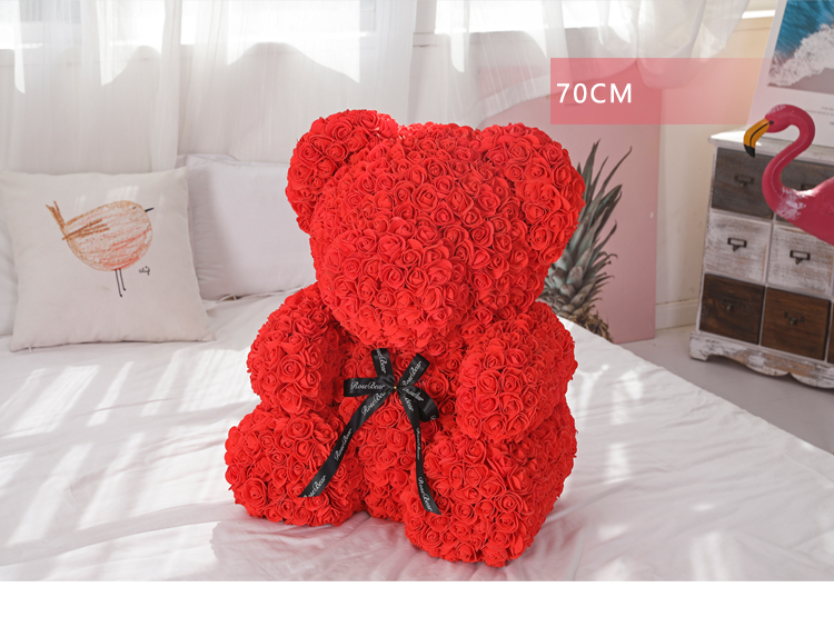 Manufacturer wholesale 70cm rose bear large teddy bear valentine's day hot style love rose bear gift to his girlfriend