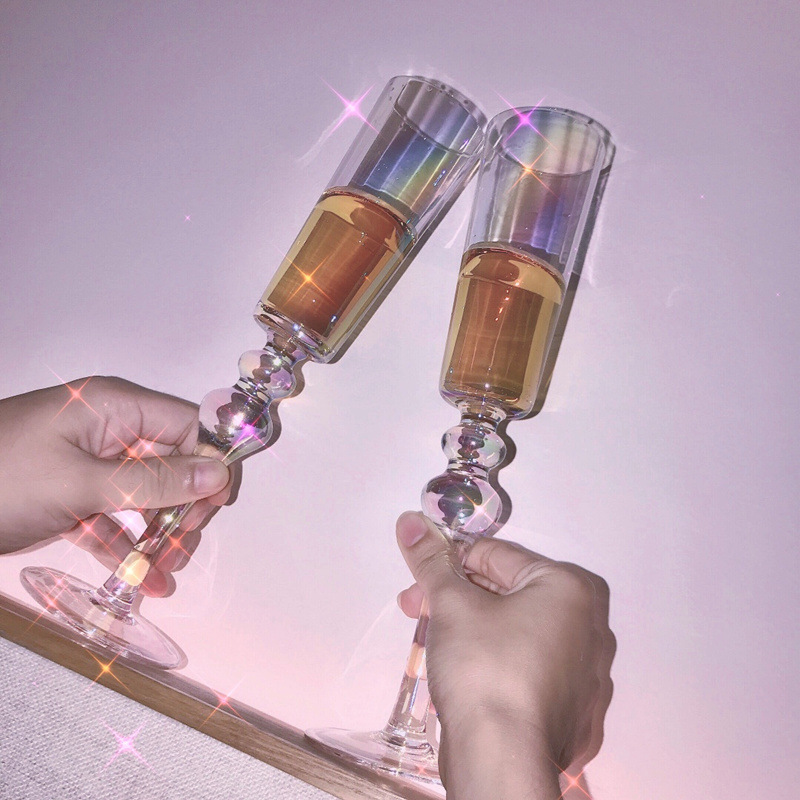 Streamer Rainbow Champagne Glass Crystal Glass Sparkling Wine Glass Dessert Wine Glass Sparkling Wine Cup Ritual Goblet Streamer Rainbow Champagne Glass Crystal Glass Sparkling Wine Glass Dessert Wine Glass Sparkling Wine Cup Ritual Goblet