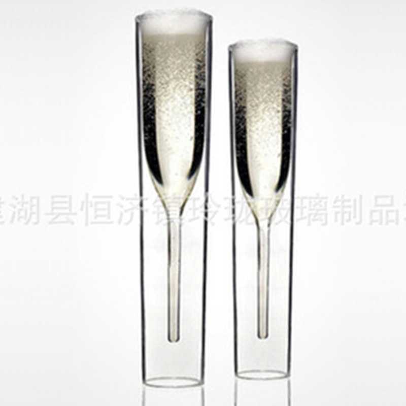 Transparent Creative Double Layer Glass Cup Creative Double Layer Champagne Cup Borosilicate Double Layer Glass Cup