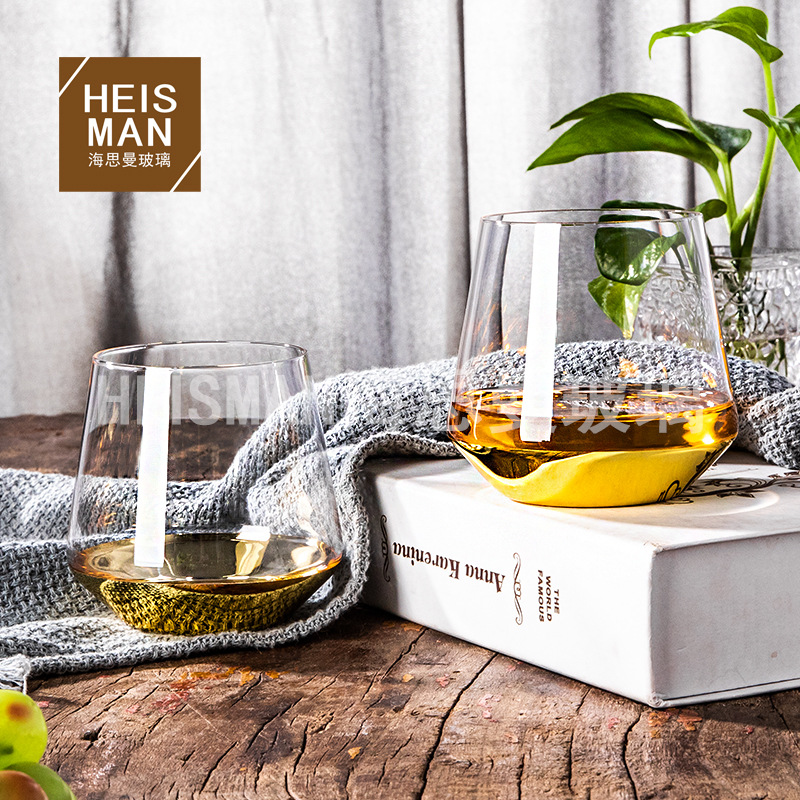 European-Style Gold Rod Crystal Goblet Creative Ion-Plated Wine Glass Western Wine Set Champagne Glass Factory Direct Sales