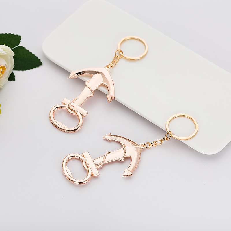 10-18 Creative Wedding Supplies Boat Anchor Keychain Beer Bottle Opener Vintage Keychain Bottle Opener Back Gift